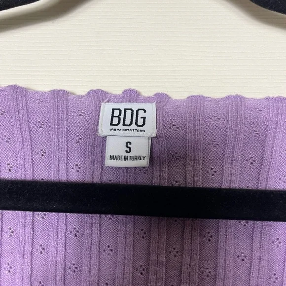 Purple Ribbed Knit Tie-Front Top - Picture 3 of 3